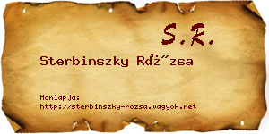 Sterbinszky Rózsa névjegykártya